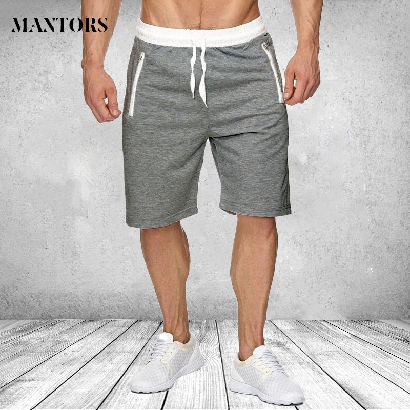 Men Loose Shorts Summer Casual Men Shorts Male Sweatpants Fitness Joggers Short Gyms with Zipper Pockets