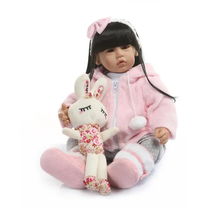 NPK 52 см длинные волосы силиконовые Reborn Baby Doll куклы для детей игрушки для девочек 22 дюймов ребенок малыш новорожденных куклы игрушки подарки