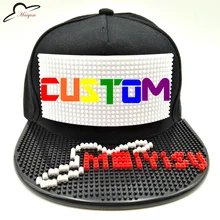 Мин. Заказ$5 Мозаика DIY Съемная инкрустация кирпича игрушечные строительные блоки пластины и поля для шляпы хип-хоп бейсболка