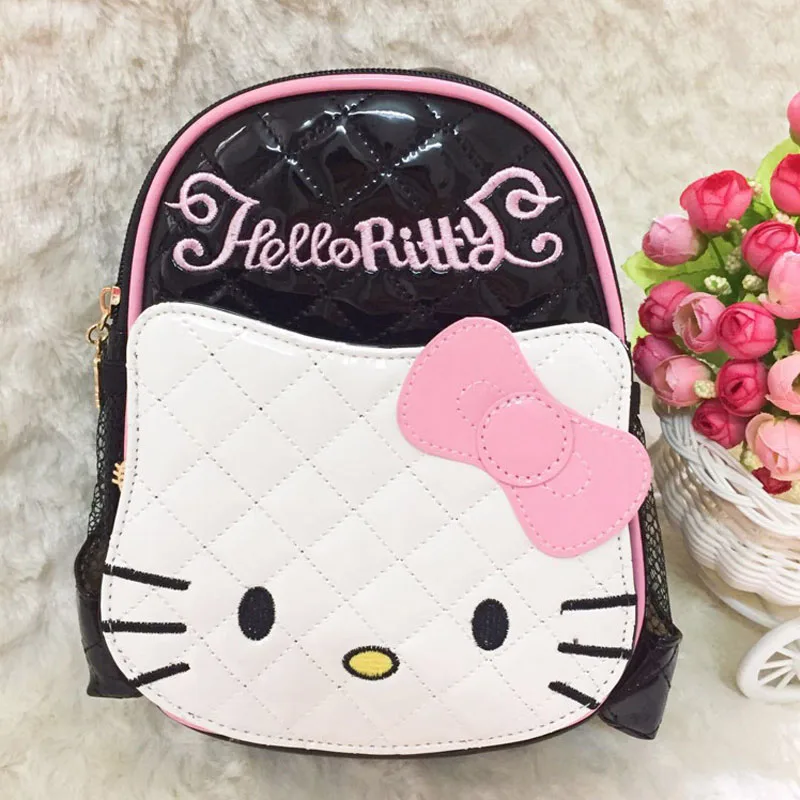 Hello kitty рюкзак мультфильм детская школьная сумка Дети Мода Женщины одно плечо искусственная кожа девочки дети плюшевый рюкзак - Цвет: D