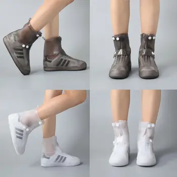 

Silicone Waterproof Shoes Cover Protector Non-Slip Overshoes Snow Rain Boot High-Top Reusable Outdoor Cycling Walking Men Women