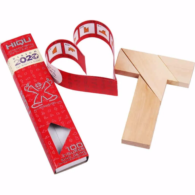 

Wooden T Puzzle IQ Brain Teaser Wood for Children Adults 100 Challenges