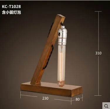 Настольные лампы Винтаж Эдисон-стол свет в дереве/бамбуковый тафель лампа Деревянный стол рядом Настольные лампы для гостиной освещение в аудитории