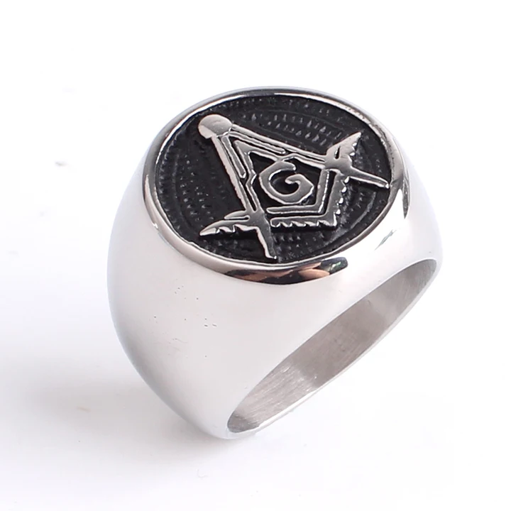 free shipping Domineering masonic font b ring b font casting Punk Gothic free Mason 316l Stainless