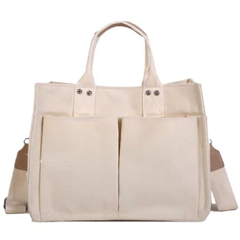 

NEW-Canvas Bag Reusable Shopping Bag Groceries Tote Bag Handbag Ladies Casual Handbag