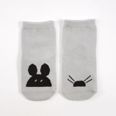 Утепленные уютные носочки для детей 0-3 лет 1 пара носки с противоскользящим покрытием милые носочки с совами для новорожденных на зиму хлопок - Цвет: Grey