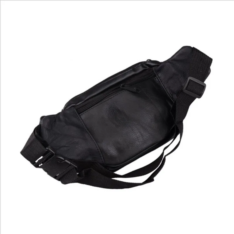 Мужская кожаная сумка-бум в ретро-стиле с масляным воском, переносная сумка для путешествий на открытом воздухе, одноцветная поясная сумка на молнии, модная поясная сумка
