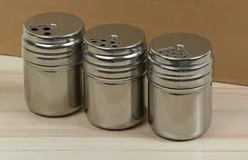 

New Stainless steel Spice Shaker Jar Sugar Salt Pepper Herbs Toothpick Storage Bottle BBQ Spice Storage Bottle
