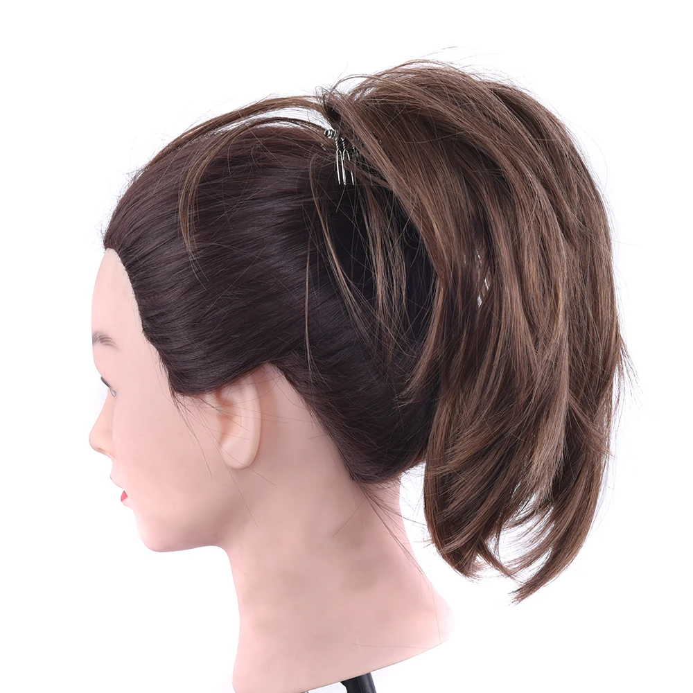 

Soowee Flexible Synthetic Hair Pieces Inserting Comb Ponytail Little Pony Tail Clip In Hair Extensions Hairband Accessories
