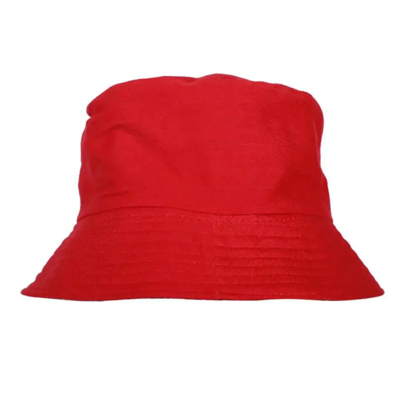 Hotвзрослых хлопковая Панама летний Boonie пляжный фестиваль солнцезащитный козырек пляжный спортивный головной убор - Цвет: Красный