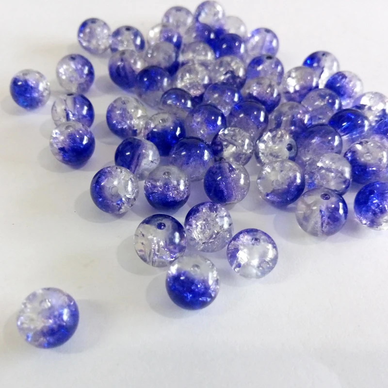 

20pcs/lot Fashion Round Crackle Glass Beads 4/6/8/10mm Size Pick