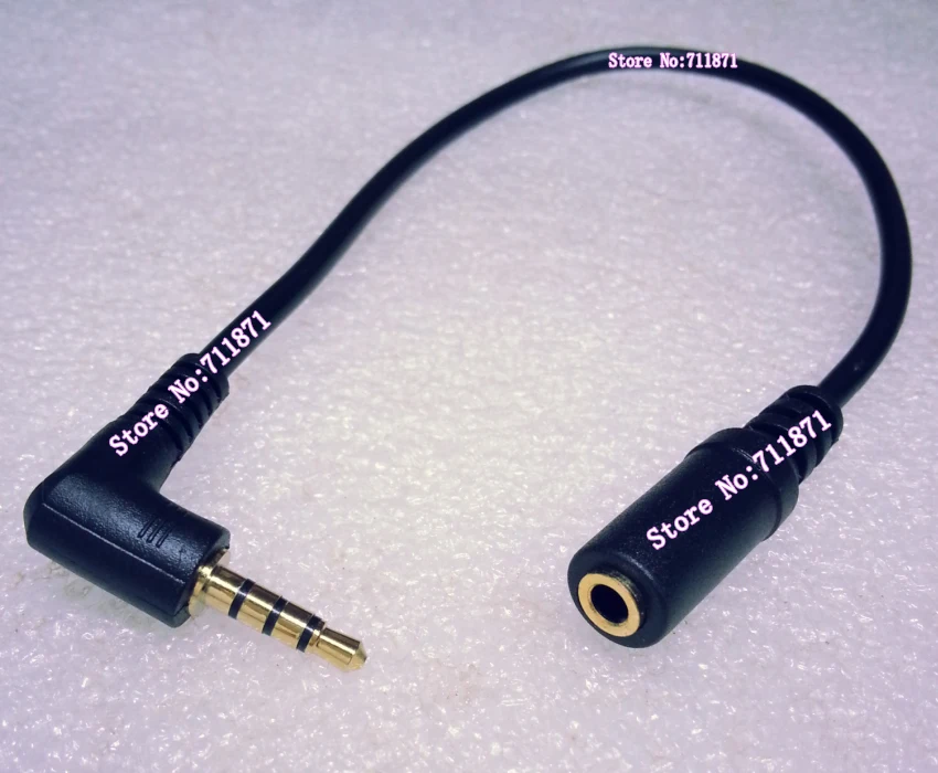 

90 degree Right Angle Bend 4 Section 3.5 Male to Female Audio Line Cable 4 section Male Female 3.5 Audio Extension cord tieline