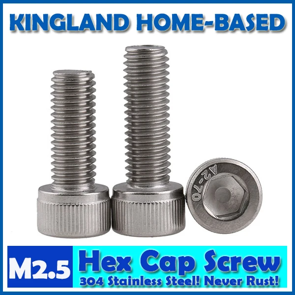 

M2.5 DIN912 Hexagon Socket Head Cap Machine Screws Allen Metric 304 Stainless Steel Bolt HEX Socket Screws