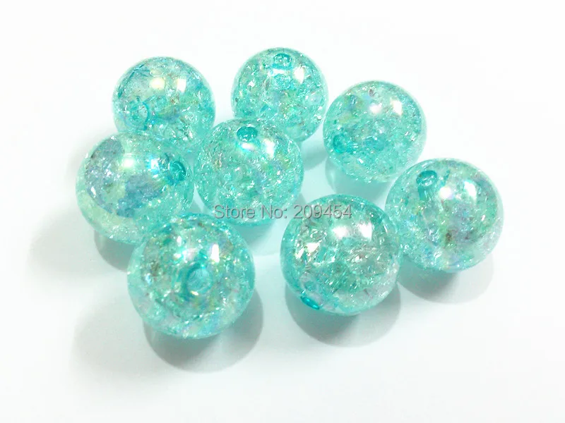 

(Choose Size First) 12mm/16mm/20mm TQ-color Green Acrylic Crack AB Beads
