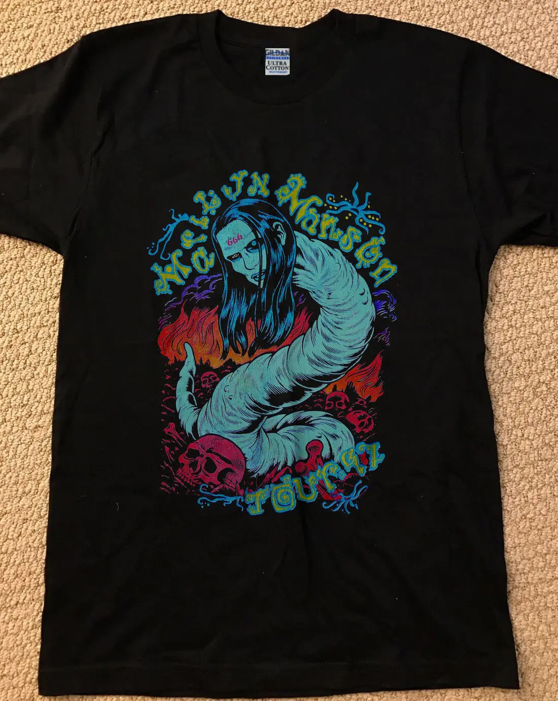

Hot Vintage Marilyn Manson 1997 Tour Worm Wild Oats T Shirt Top Reprint New Unisex Tees