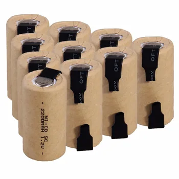 

10 pcs SC 2200mah 1.2v battery NICD batteries for electric screwdriver electric drill power tool battery for emergency light