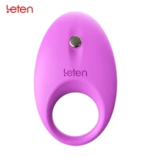 leten Silicone Dildo Rings Clit Vibrator Reusable Vibrating Penis Rings Delay Lasting Cock Ring Sex Toys for Men Sex Products