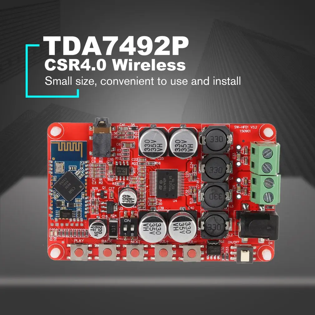TDA7492P 50 Вт+ 50 Вт Bluetooth усилитель мощности плата CSR4.0 беспроводной цифровой аудио приемник усилитель плата