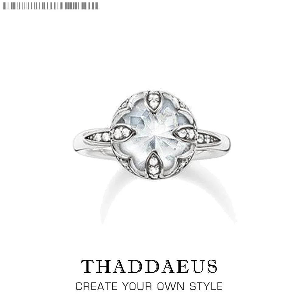 

Solitaire Ring White Lotus,Thomas Style Soul Jewelry Good Jewerly For Women,2017 Ts Gift In Silver,Super Deals