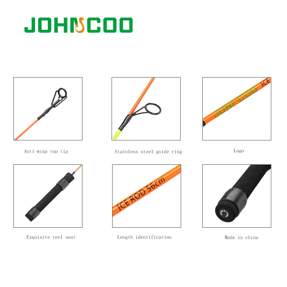 JOHNCOO новая ледовая Удочка из углеродного волокна спиннинговая 41 см/56 см легкая