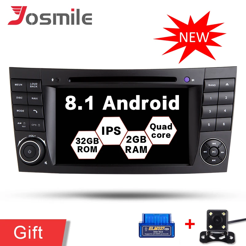 Flash Deal 2 Din 7" HD Android 8.1 Radio GPS HDMI Car DVD Player For Mercedes/Benz/E-Class/W211/E200/E300/E350 Quad Core Wifi Canbus OBD 0