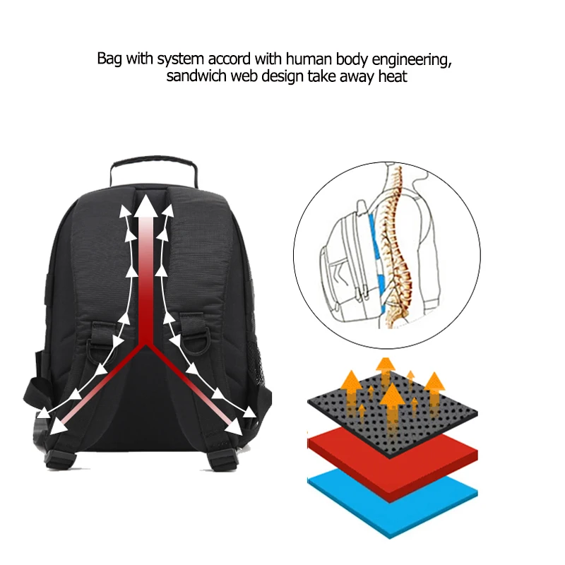 camera bag Shoulders Backpack 12