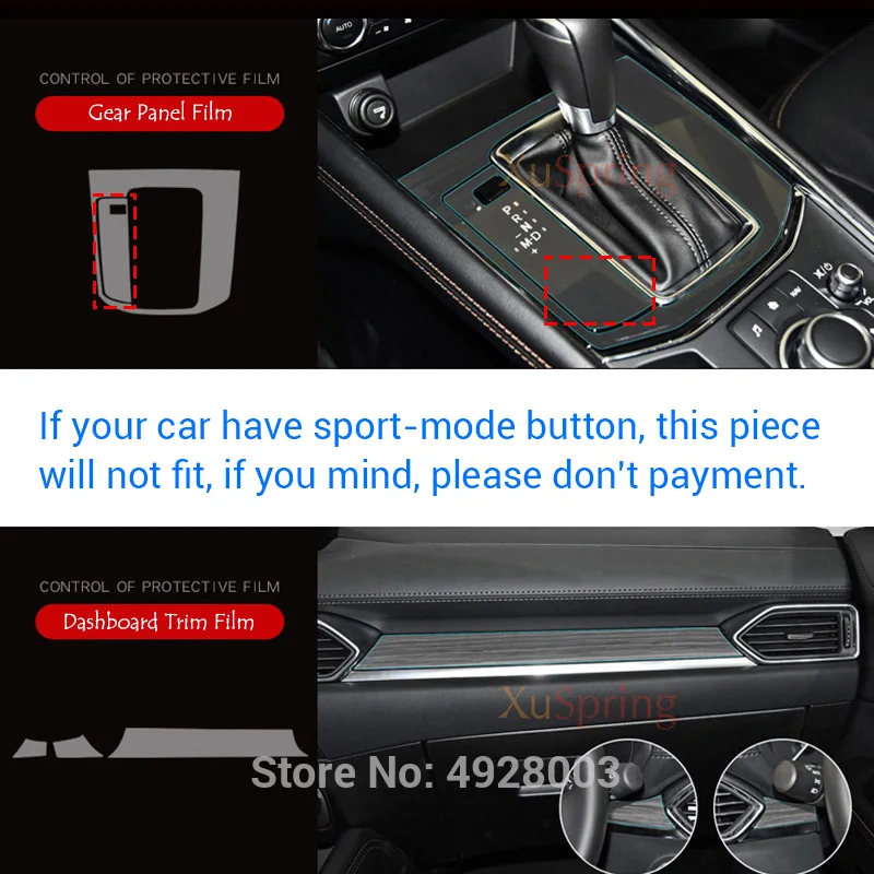 Защитная пленка из ТПУ для салона автомобиля Mazda CX 5 CX5 2017 2018 2019|Наклейки на