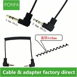 2,5 mmmale to3.5mmMaleM/M90 градусов разъем Аудио Спиральный подключить кабель 1,5 м