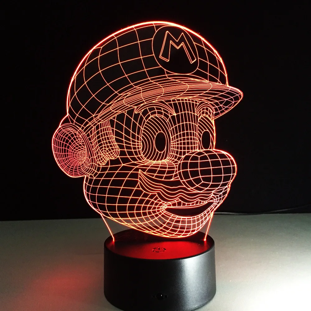  Novelty Lighting Super Mario Bro Table Desk Touch Sensor 3D LED Lamp Bulb Night Light Atmosphere De