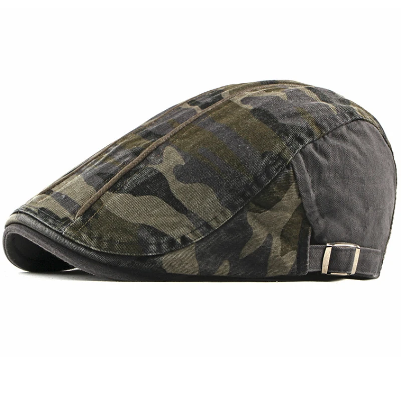 leather beret hat mens HT1837 Beret Caps Spring Autumn Hats for Men Camo Male Hats Cotton Men Berets Adjustable Men Caps Hats Cabbie Driver Flat Caps jason statham beret