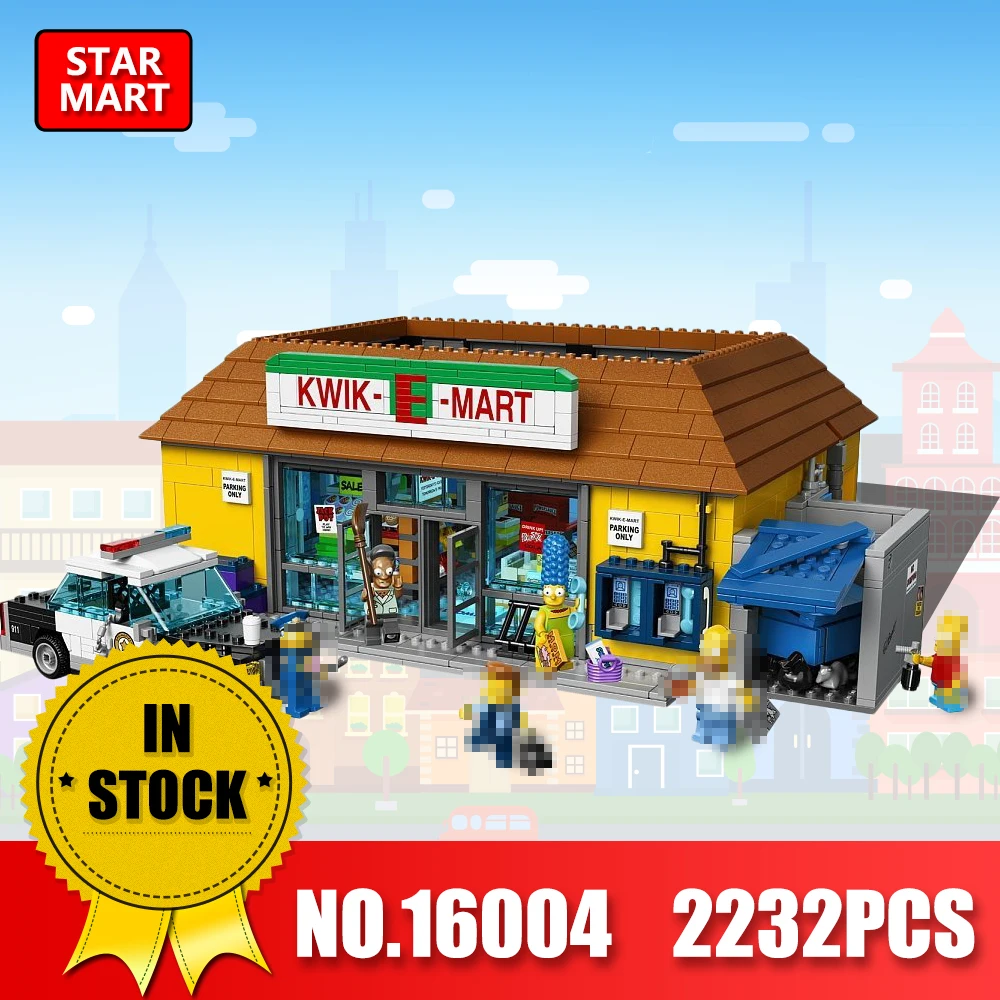 

LEPIN 16004 2232Pcs the Simpsons KWIK-E-MART Action Model Building Block Bricks Compatible legoINEs 71016