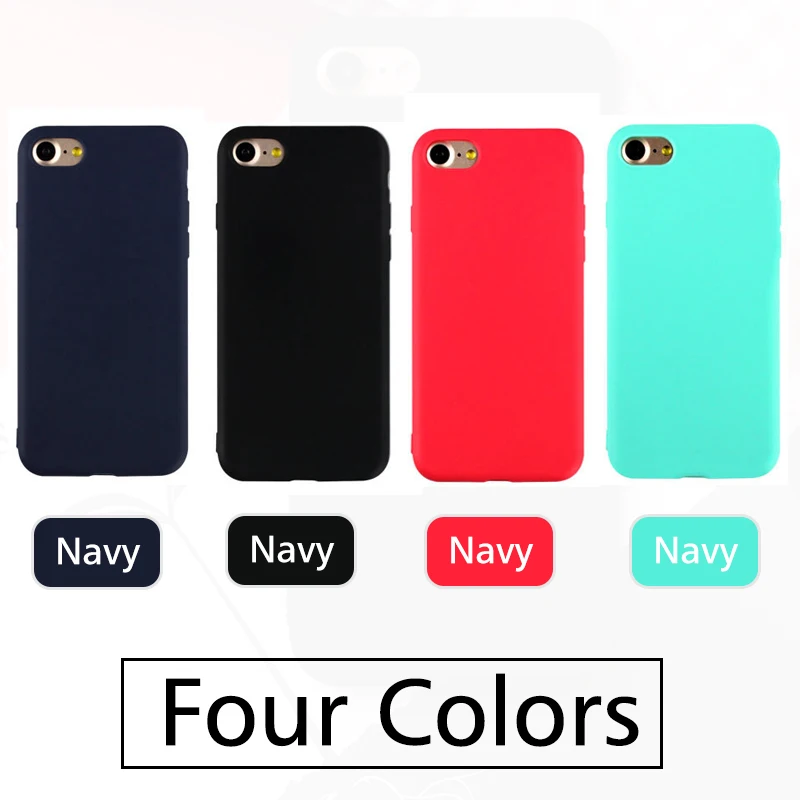 

Wellzly Candy Color Full Cover case Cover For iPhone X Soft TPU Silicone Phone For iphone 6 S 7 7Plus 6S 6Plus 8 8Plus B144