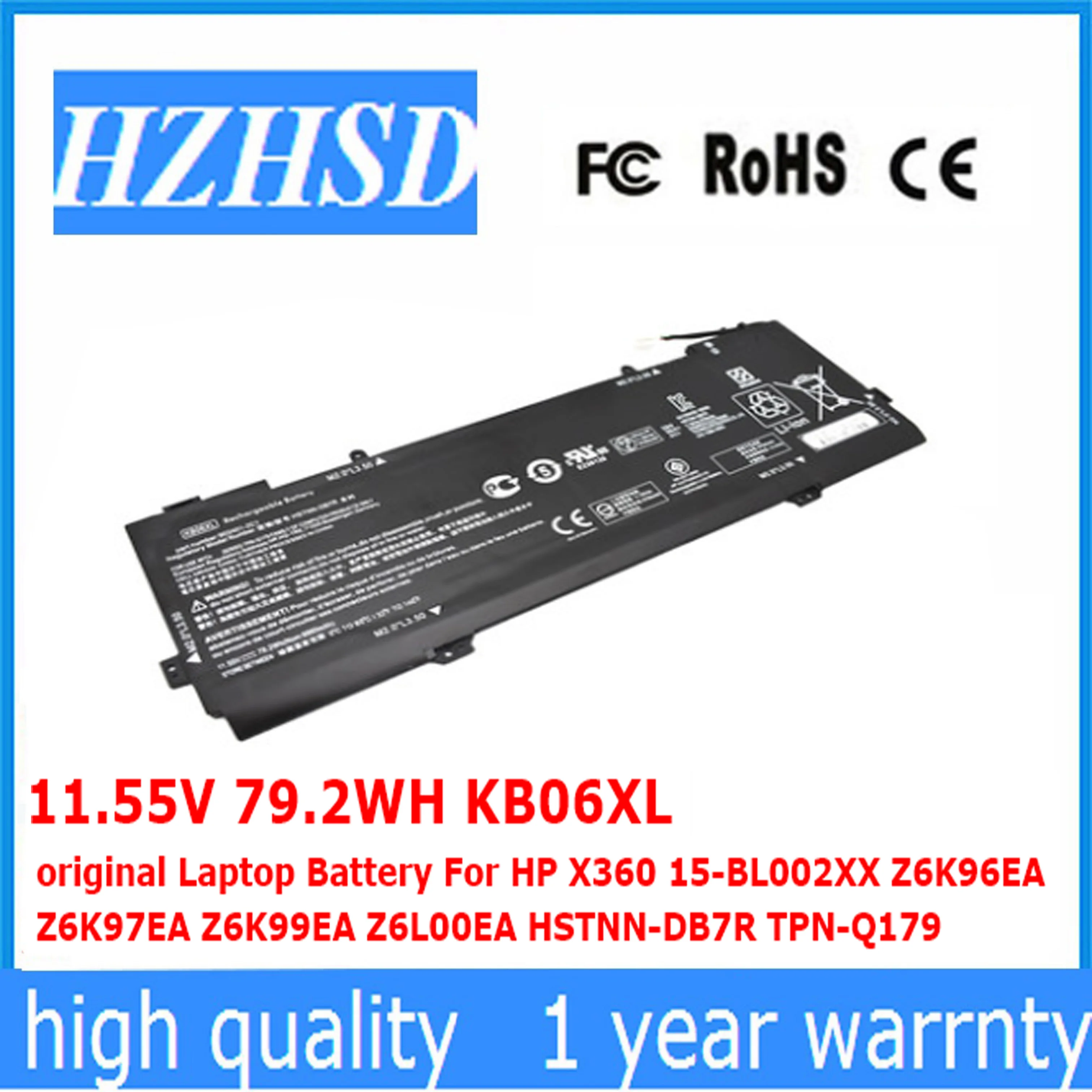  11.55V 79.2WH KB06XL original Laptop Battery For HP X360 15-BL002XX Z6K96EA Z6K97EA Z6K99EA Z6L00EA