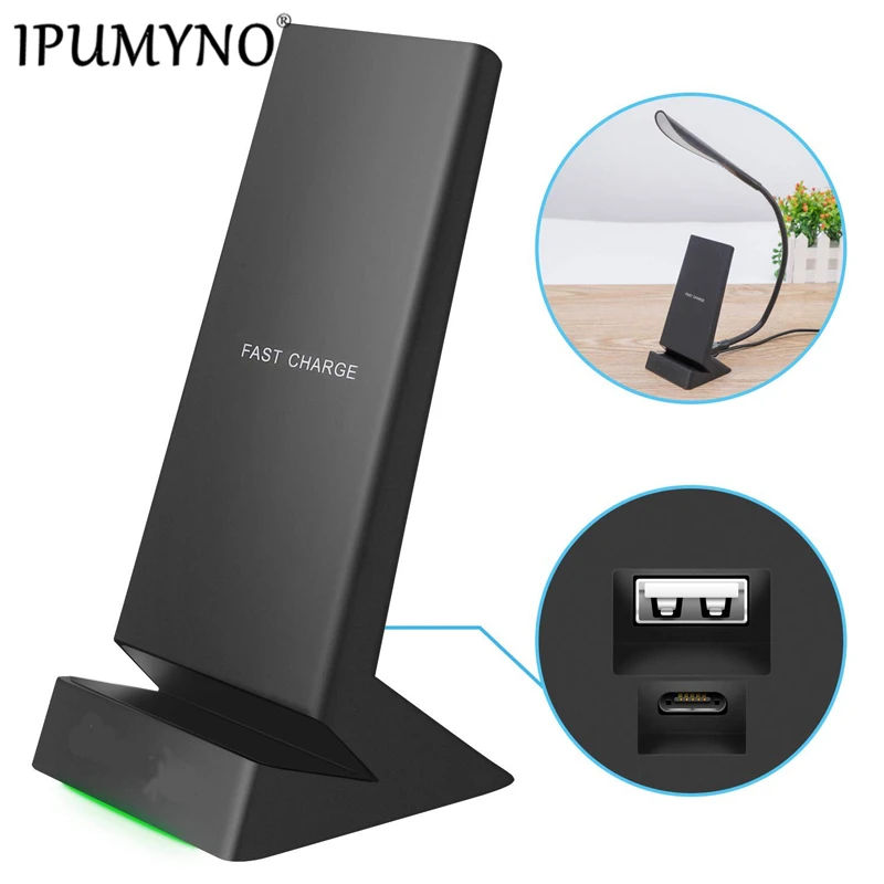 IPUMYNO Touch LED Table Night Lamp With Mobile Phone Wireless Charging Charger For Samsung S6 S7 S8 S9 For iPhone 8/X /8 Plus