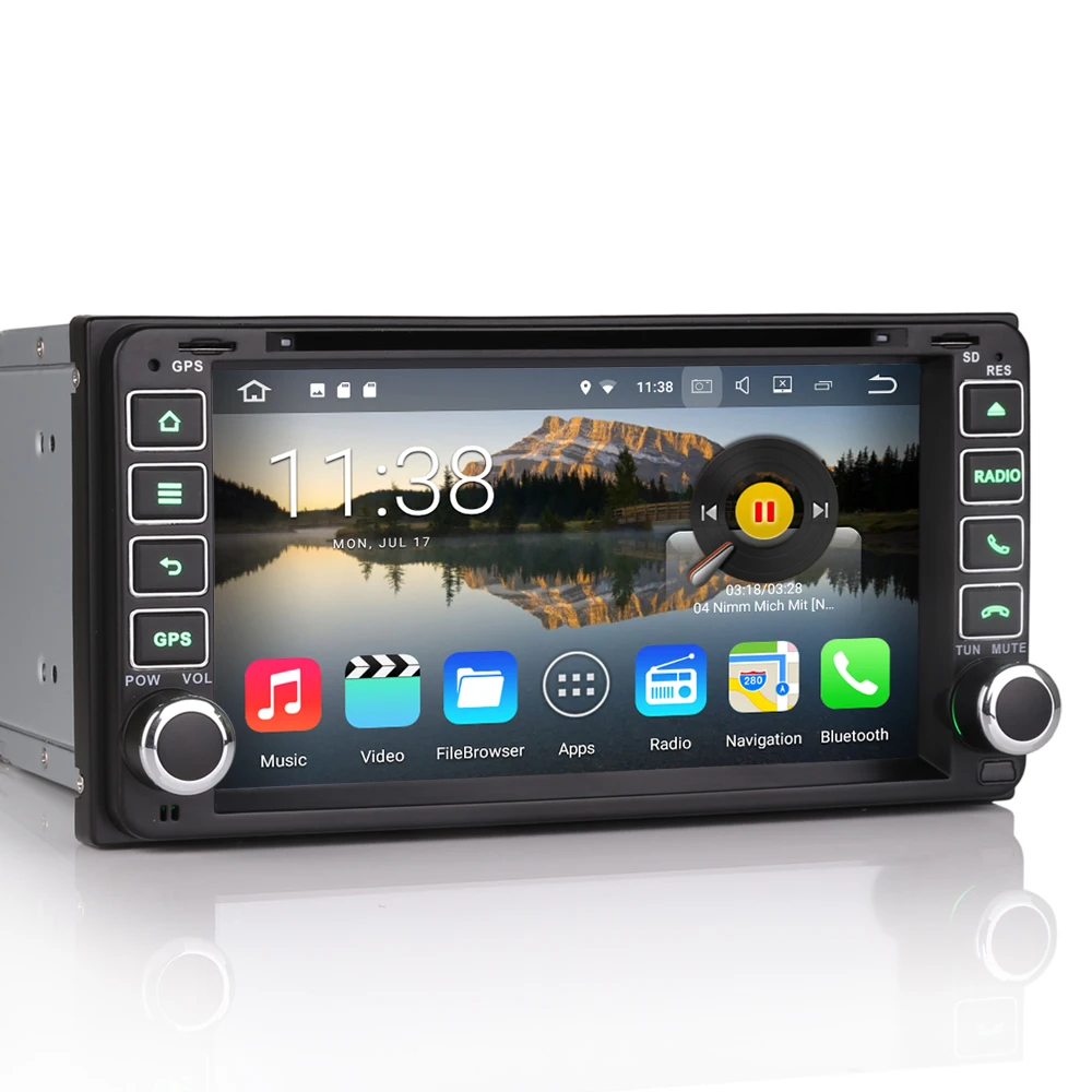 Best 6.95 inch Android Car DVD Player with TV/BT GPS WIFI DVR OBD,Audio Radio Stereo,Car PC/multimedia headunit for Toyota universal 0