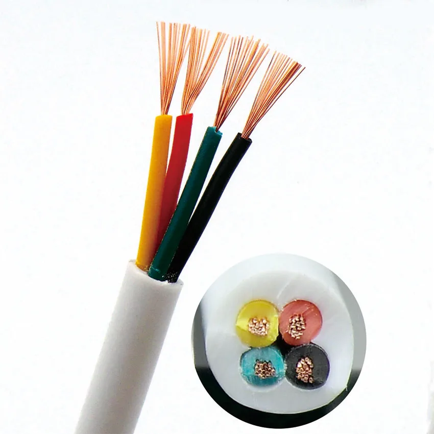 

White Soft Sheathed Wire 4 , 6 core ,0.12mm² through Extruding Production PVC Signal Control Line with Oxygen Free Copper (AVVR)