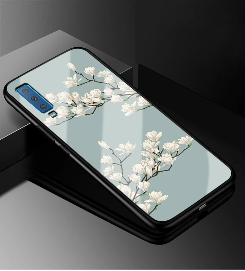 H A750 для samsung A7 чехол стеклянный жесткий чехол для телефона чехол для samsung Galaxy A7 чехол A 7 7A мягкий силиконовый бампер