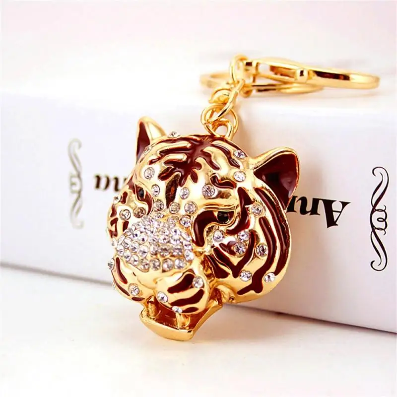

Women Men Fashionable Tiger Head Shape Keychain Zinc Alloy Key Ring
