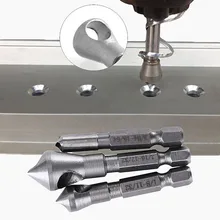 3Pcs Set HSS Countersink Deburring Drill Bit Metal Taper Hole Saw Cutter Chamfering Power Drills Hand Tool Bits Cutting 3Pcs Set HSS Countersink Deburring Drill Bit Metal Taper Hole Saw Cutter Chamfering Power Drills Hand Tool Bits Cutting