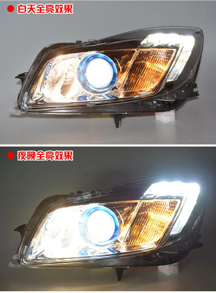 Hireno налобный фонарь для 2009-2013 Buick Regal Opel Insignia передних фар сборки светодиодный DRL ангел объектив двойной луч HID ксеноновые