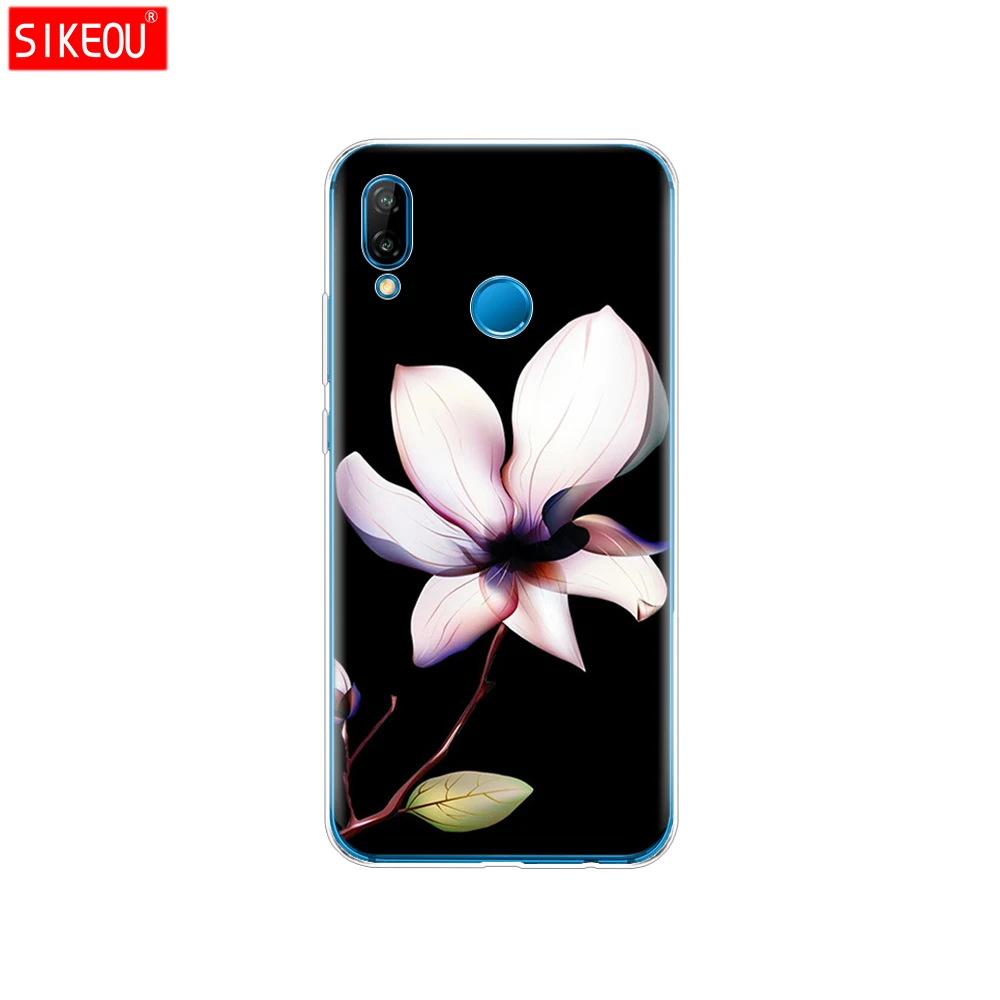 Силиконовый чехол для 5,8" huawei p 20 Lite huawei p 20 pro phone Для huawei p 20 Coque черный чехол Защитный Телефон прозрачный цветок кошки - Цвет: 12082