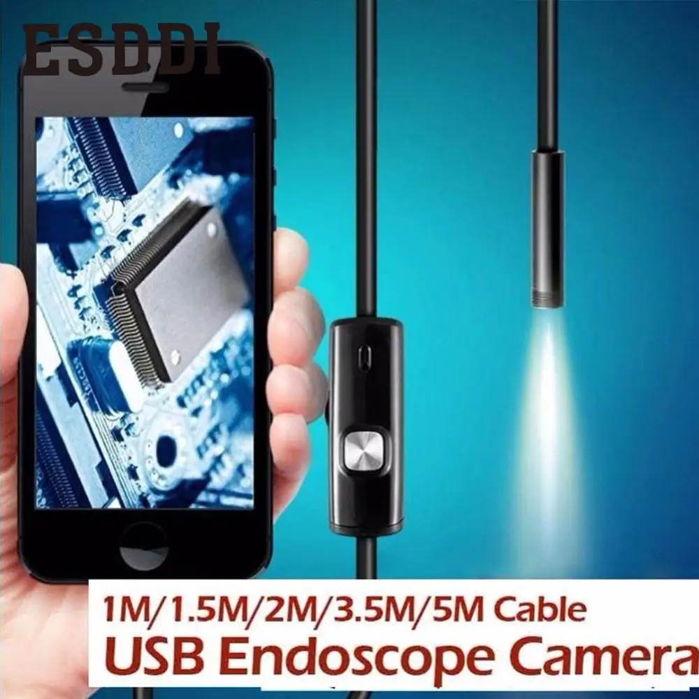 

1/1.5/2/3.5/5M 7MM 6 LED Android Endoscope USB Waterproof 480P mini camera Borescope Inspection Camera For Android PC 2018 New