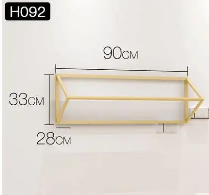 Витрина для магазина одежды, настенные вешалки для женского магазина, золотые вешалки для одежды, боковая подвесная комбинация