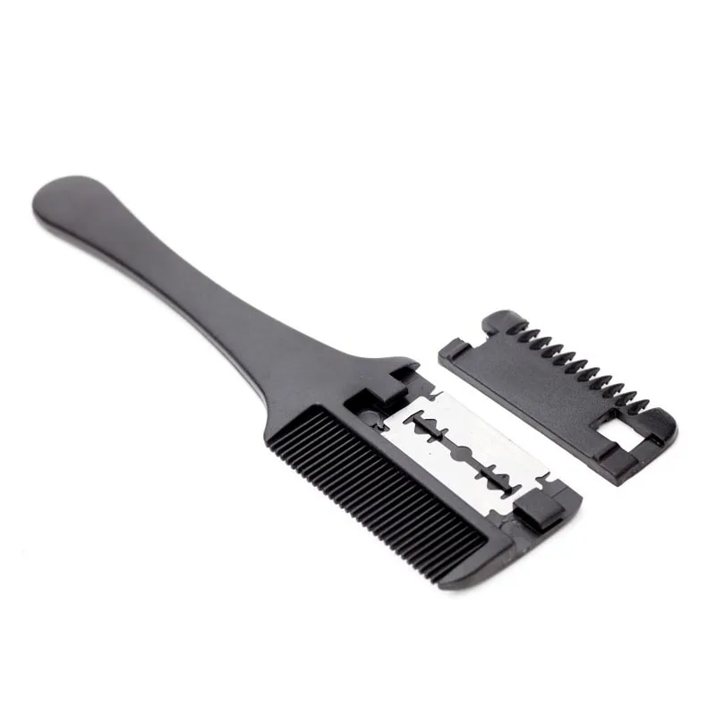 

Hair Comb Razor Double Side Plastic Handle Salon Cutting Thinning DIY Hair Styling Trimmer Hairbrush For Heir Care Tool H7JP