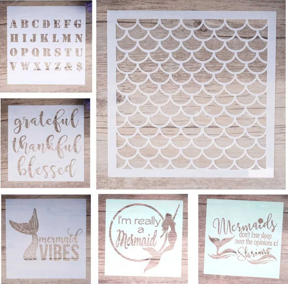 

6 pcs DIY Craft Layering Background Stencil For Wall Painting Scrapbooking Stamping Album Decorative Embossing Paper Cards