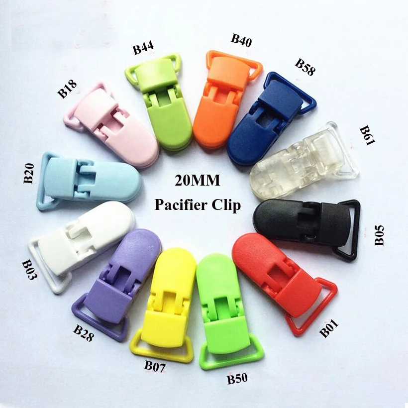 

20pcs Plastic Baby Pacifier Clips Transparent Pacifier Clips Soother Holder for DIY Silicone Teether Baby Pacifier Nipples Clamp