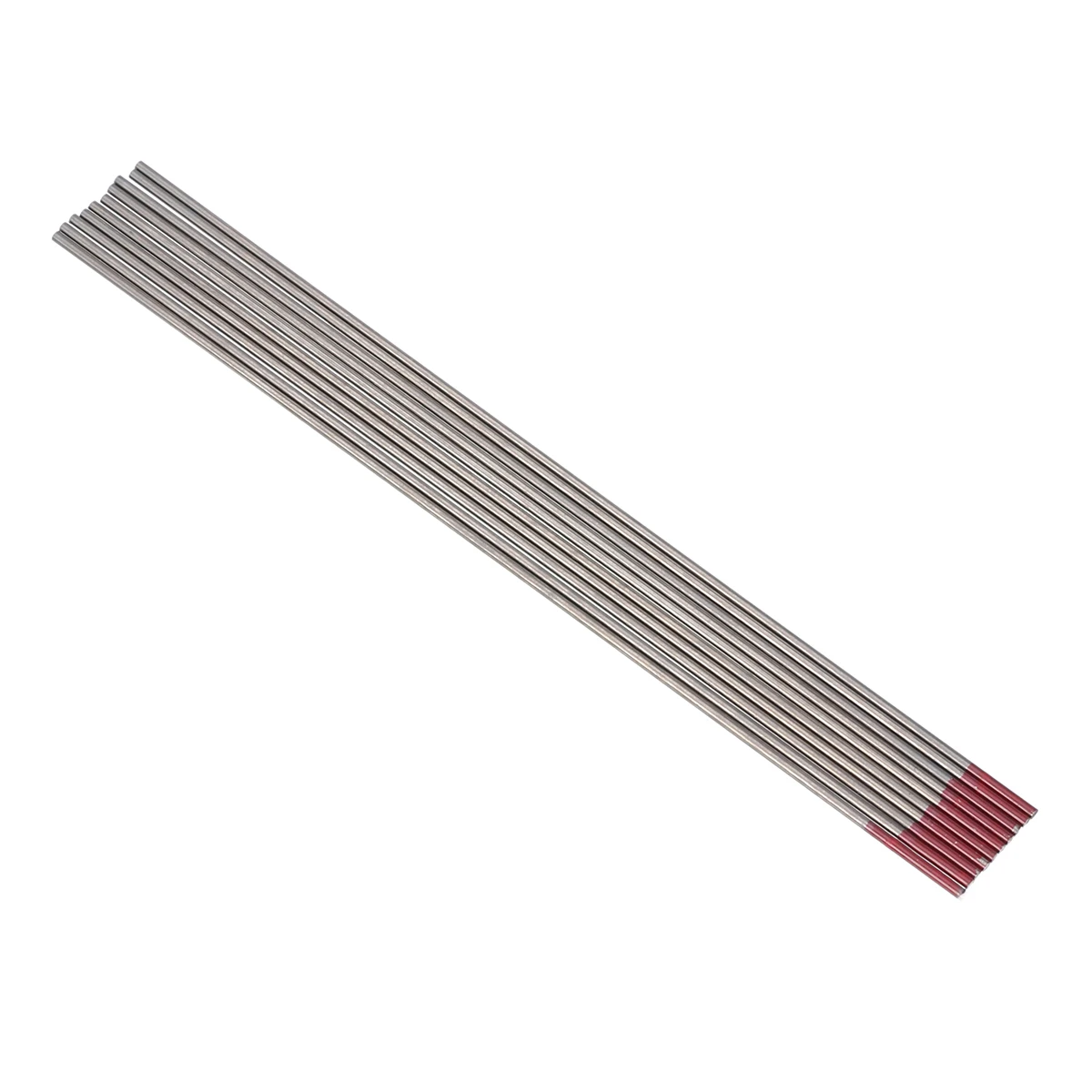 10Pcs TIG Welding Tungsten Electrodes Rod  Good Conductivity 2% Thoriated 1.6x150mm WT20 Red For Welding Carbon Steel Mayitr