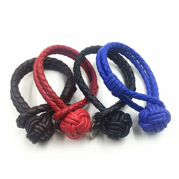 Trendy Braided Leather Knot Wrap Bracelet Mens Trendy Braided Leather Knot Wrap Bracelet Mens Bangle