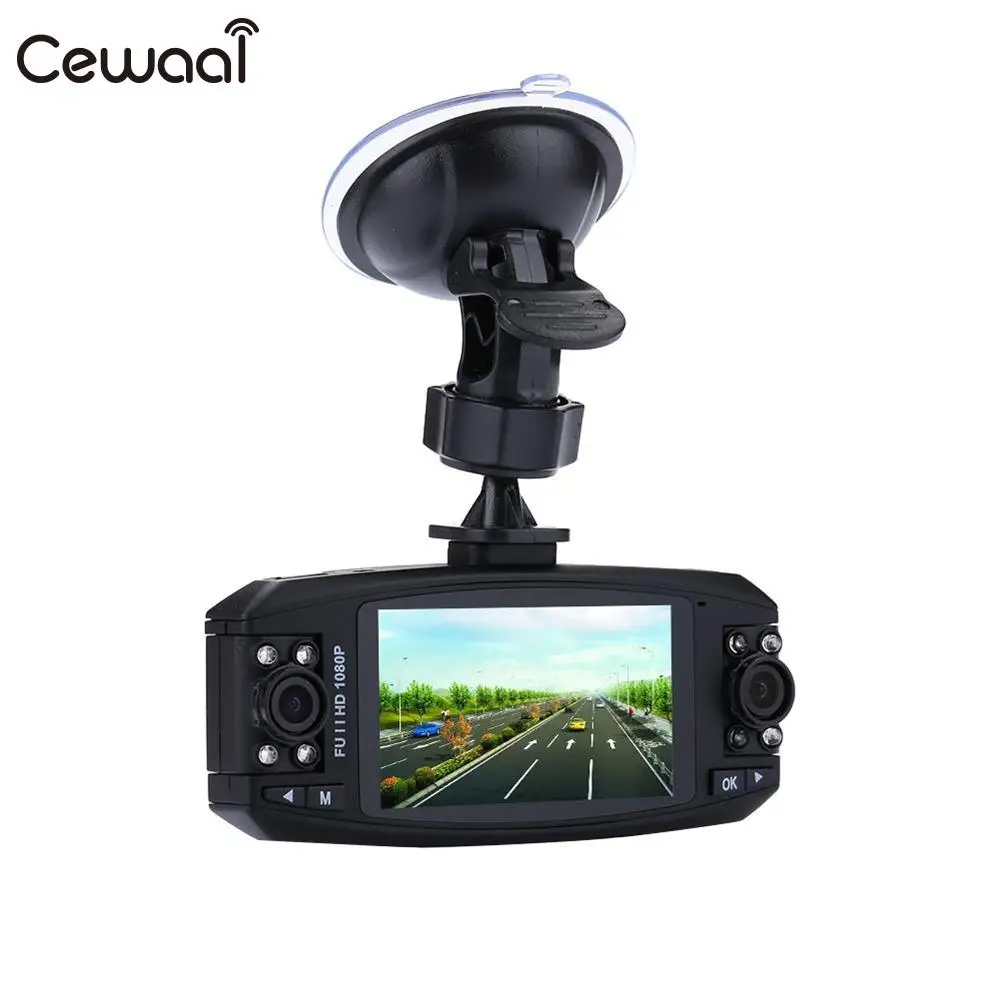 

Cewaal 5 MP 2.7 inches Camera Driving Data Recorder Car HD 1080P 120 Degree Wide Angle Two Lens Battery Charger Camcorder Cam
