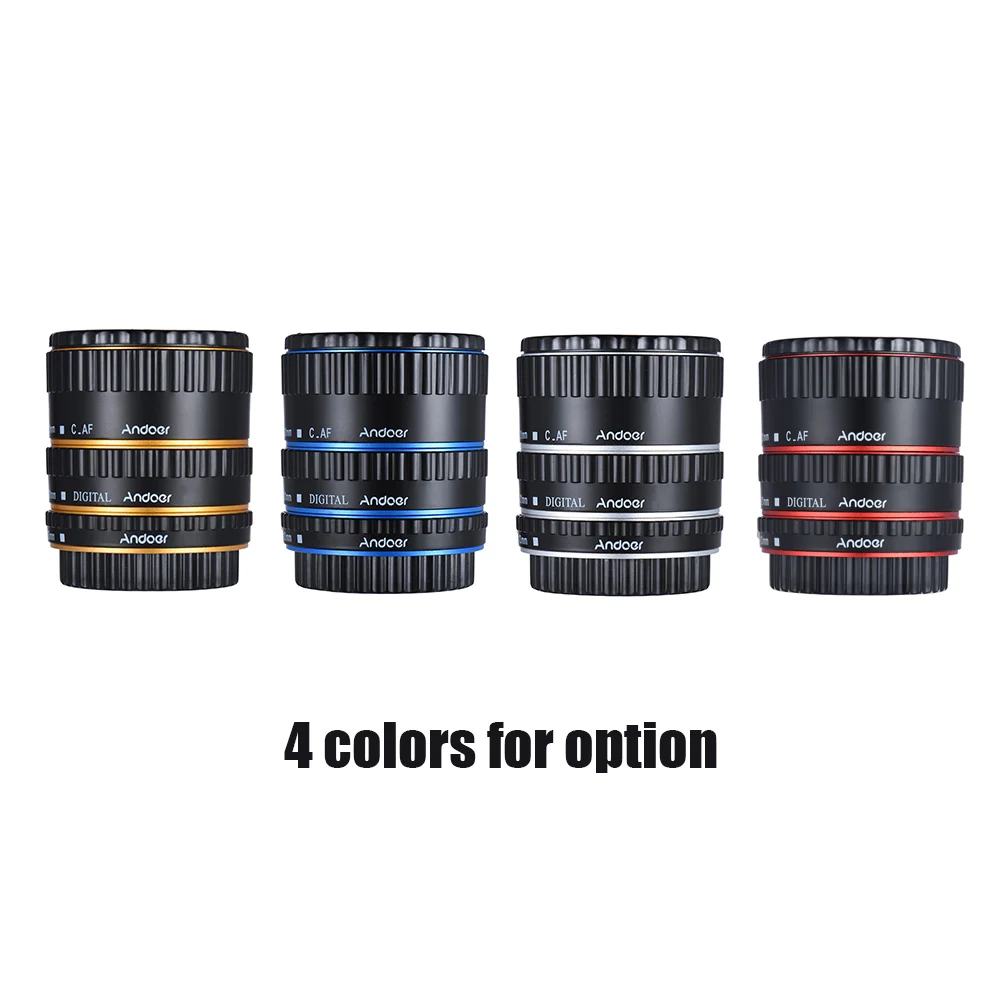 Andoer цветное металлическое TTL Автофокус AF макро Удлинительное Кольцо для Canon EOS EF S
